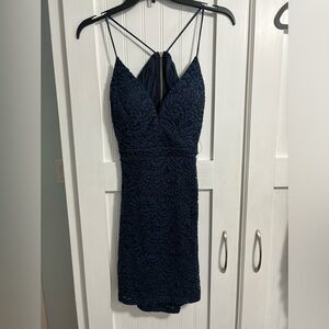 Brand new Emerald Sundae bodycon. Navy blue with lace covering. From Macy’s.